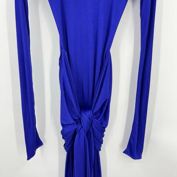 HELSA | Slinky Jersey Sarong Maxi Dress in Royal Blue L - Picture 8 of 16